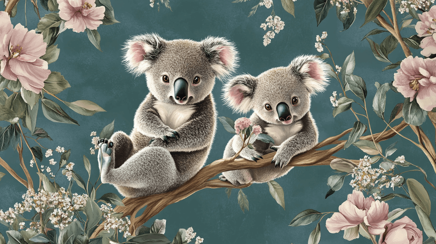 Papier Peint Koala Dans Un Monde De Douceur