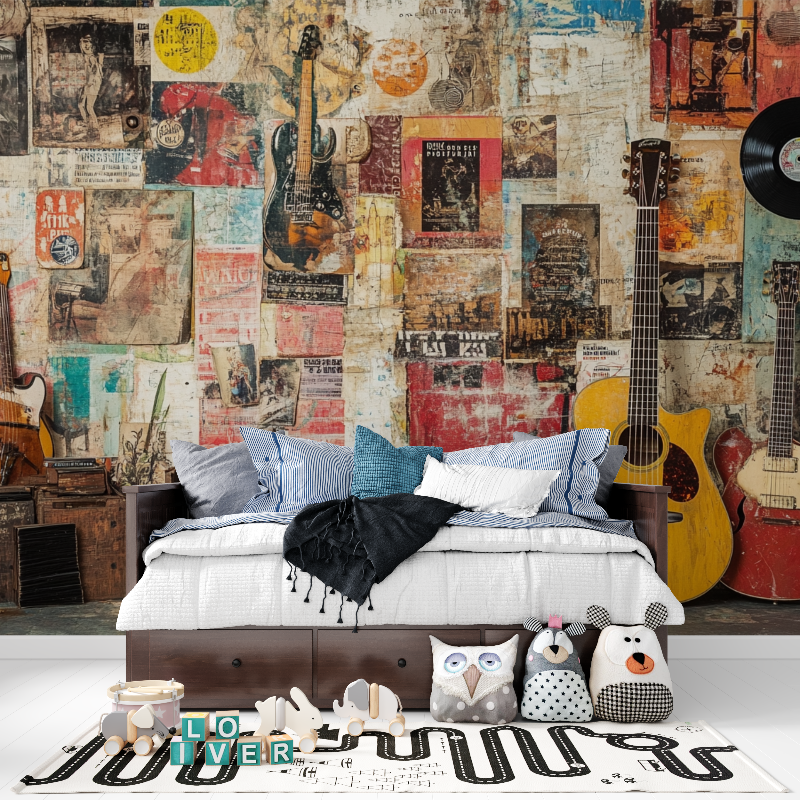 Papier peint vintage style tapisserie pour ado