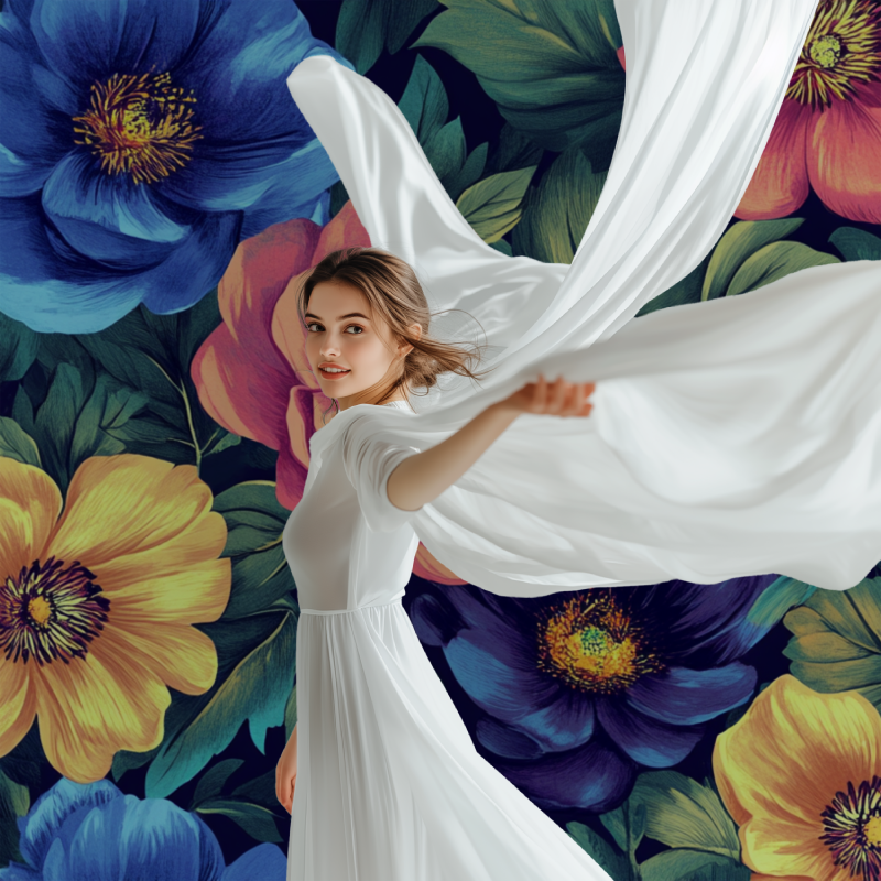 Papier peint fleur annee80 modele