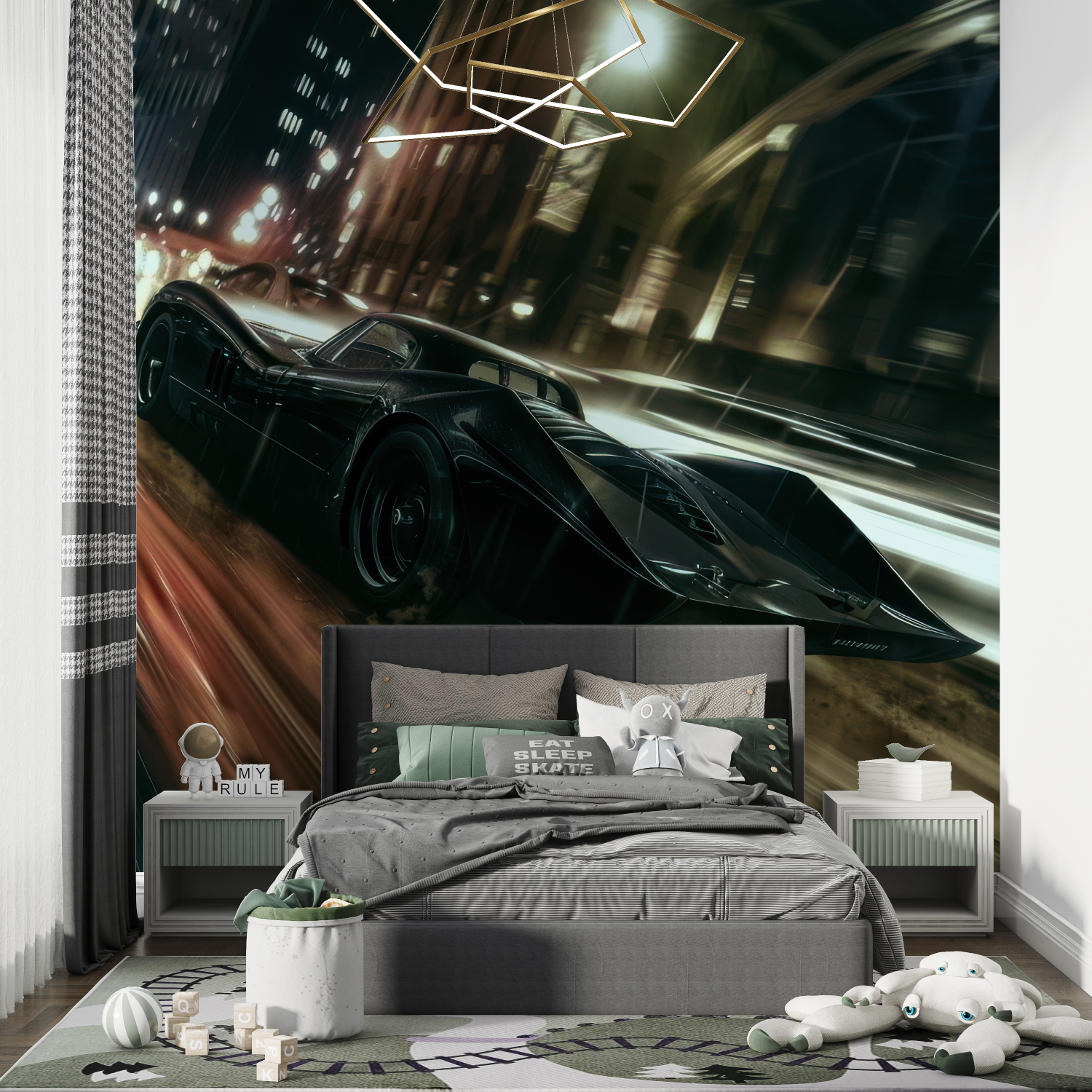 Papier peint voiture 3d chambre adulte chambre de garcon