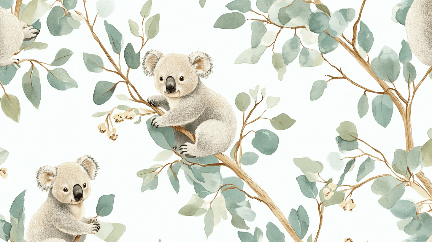 Papier Peint Koala Et Ciel Crème