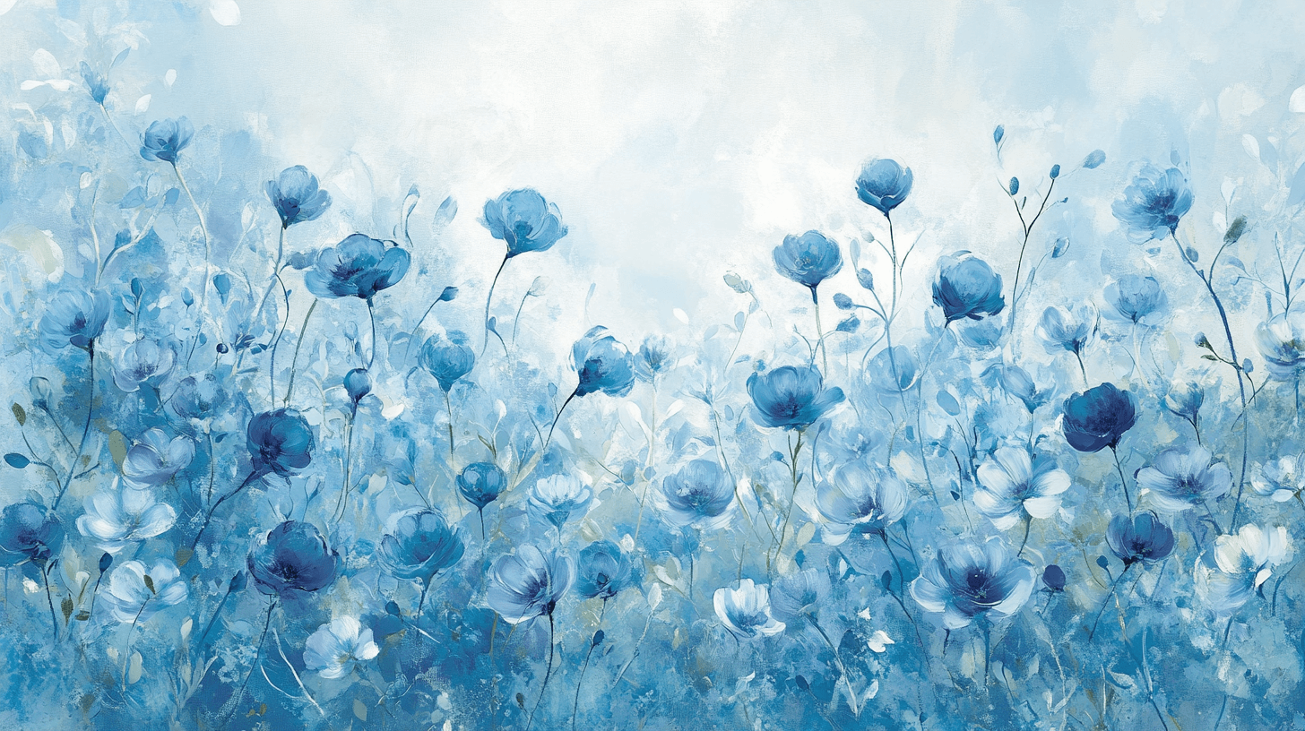 Papier Peint Fleur Bleue