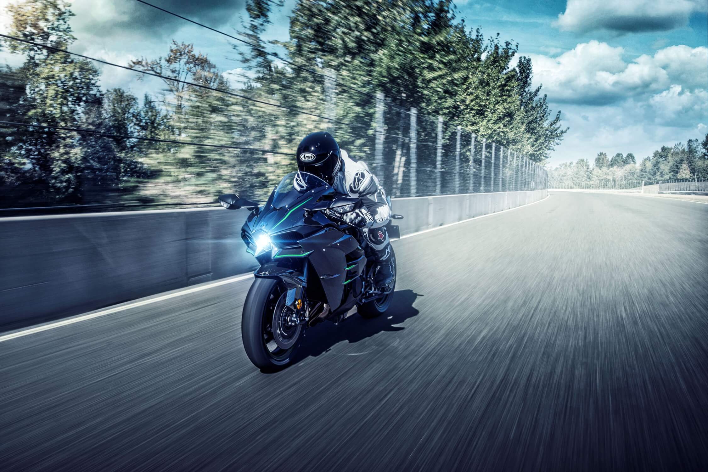 Papier Peint Moto Kawasaki Course