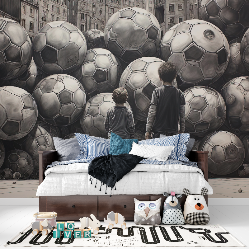 Papiers peint foot noir et blan...lusion tapisserie pour ado