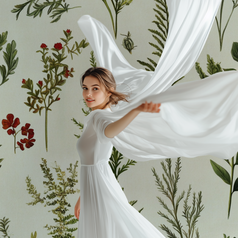 Papier peint vintage vegetal modele