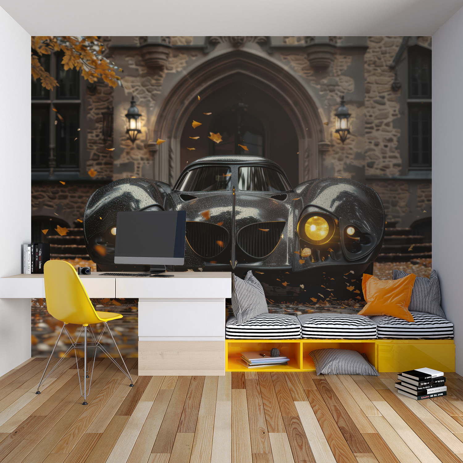 Papier peint hd voiture collection chambre garcon lit