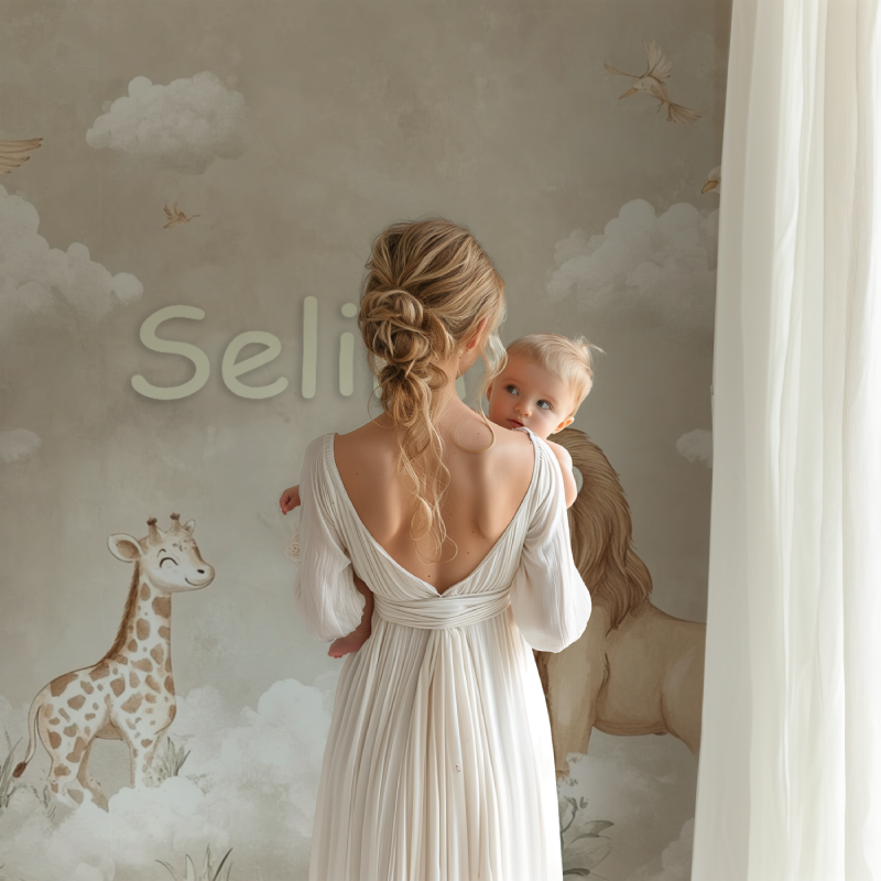 Papier peint prenom beige bb123