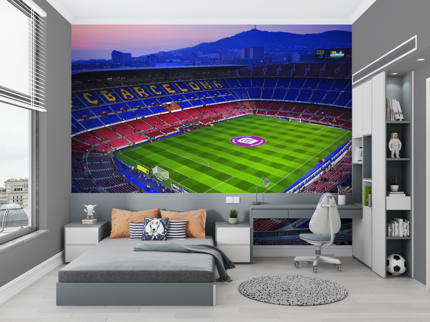 Papier peint foot barca chambre petit