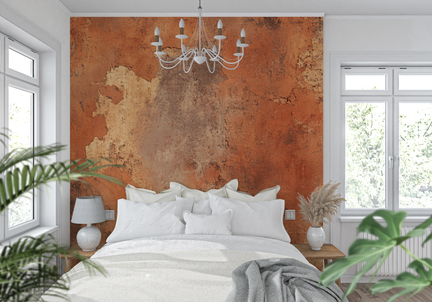 Papier peint terracotta inspiration terre cuite tendance mur