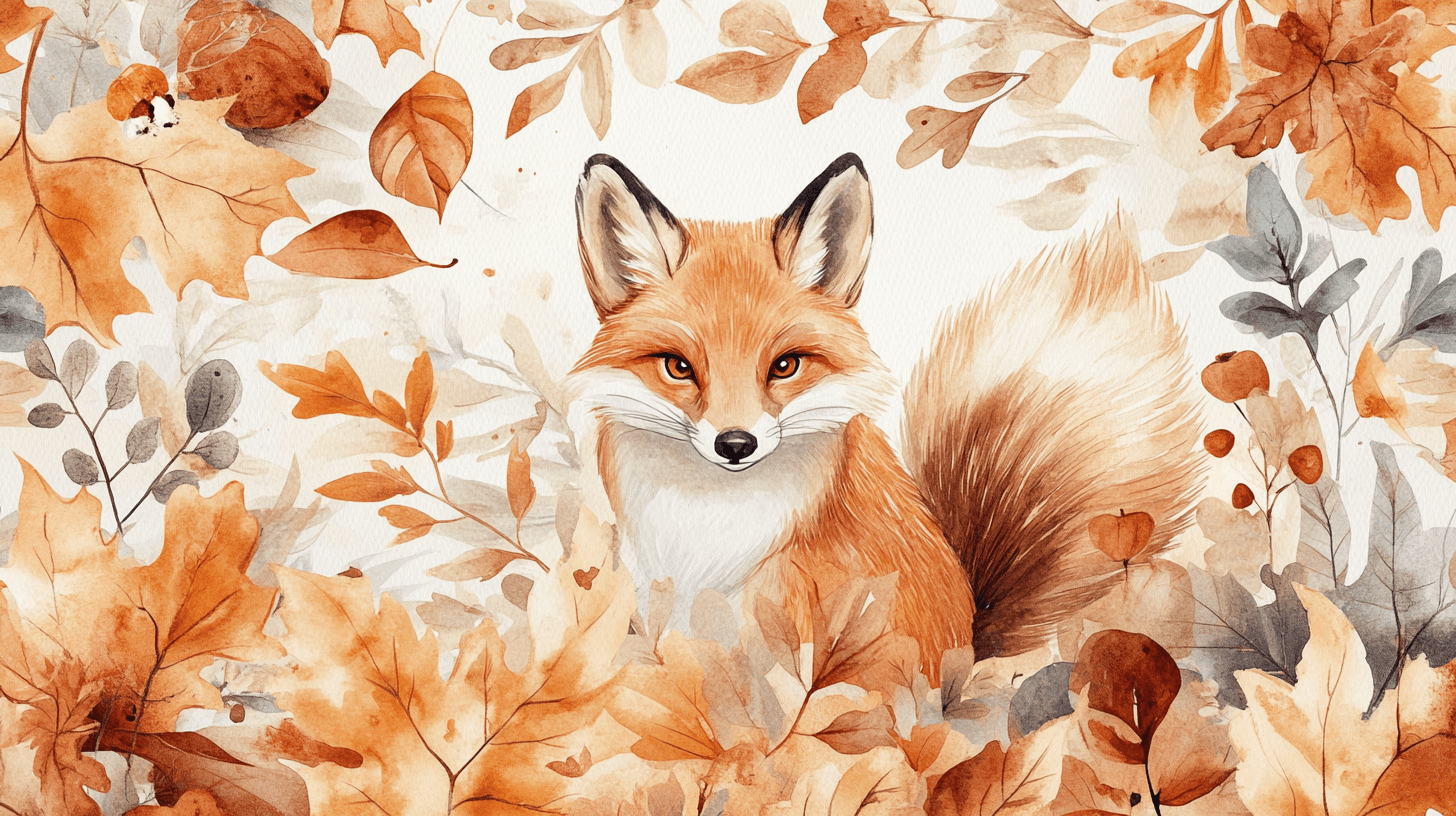 Papier Peint Renard En Automne