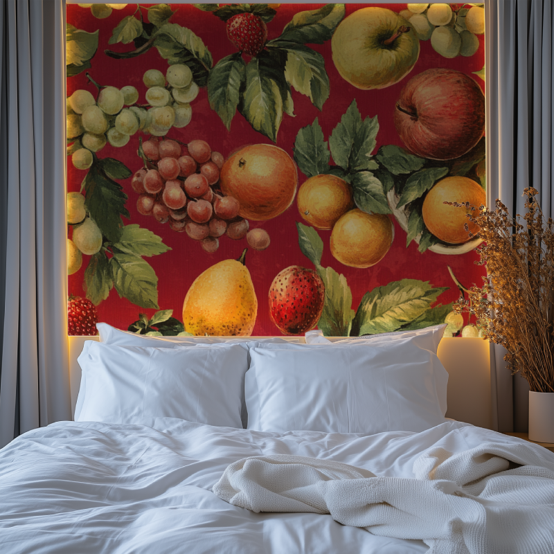 Papier peint vintage cuisine rouge chambre tendanc