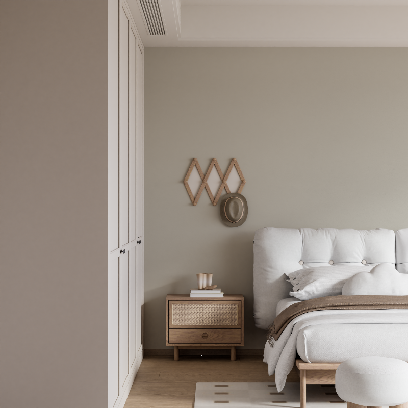 Papier peint uni salon cocooning mural