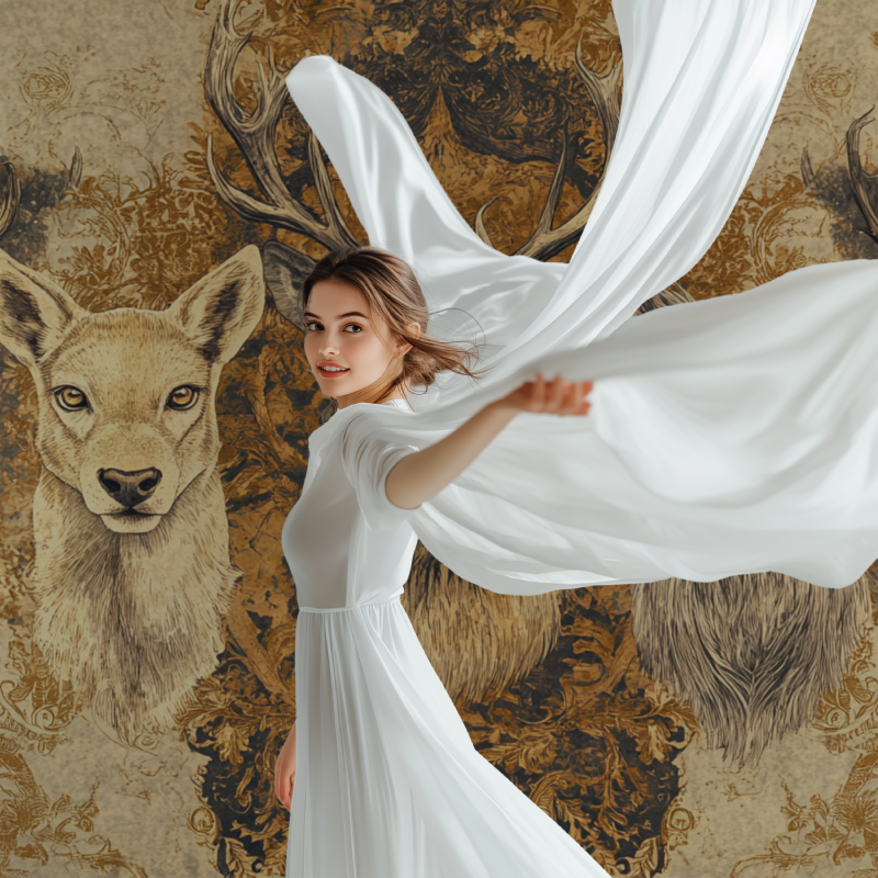 Papier peint vintage portrait animaux modele