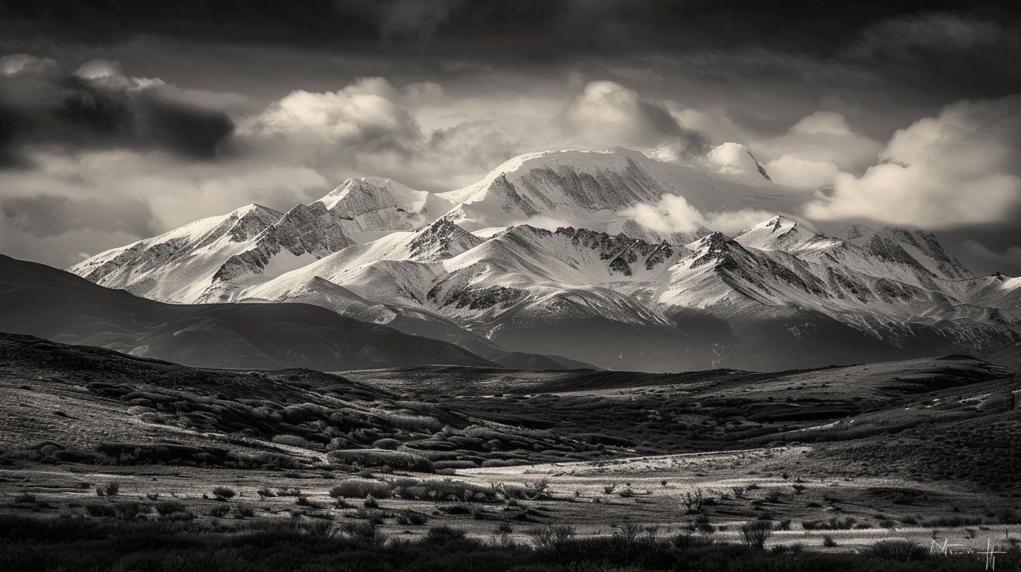 Papier Peint Montagne Noir Et Blanc Les Aravis