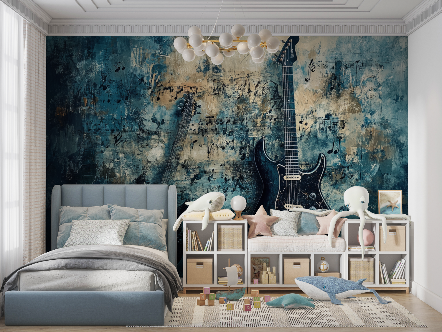 Papier peint guitare co panoramique garcon