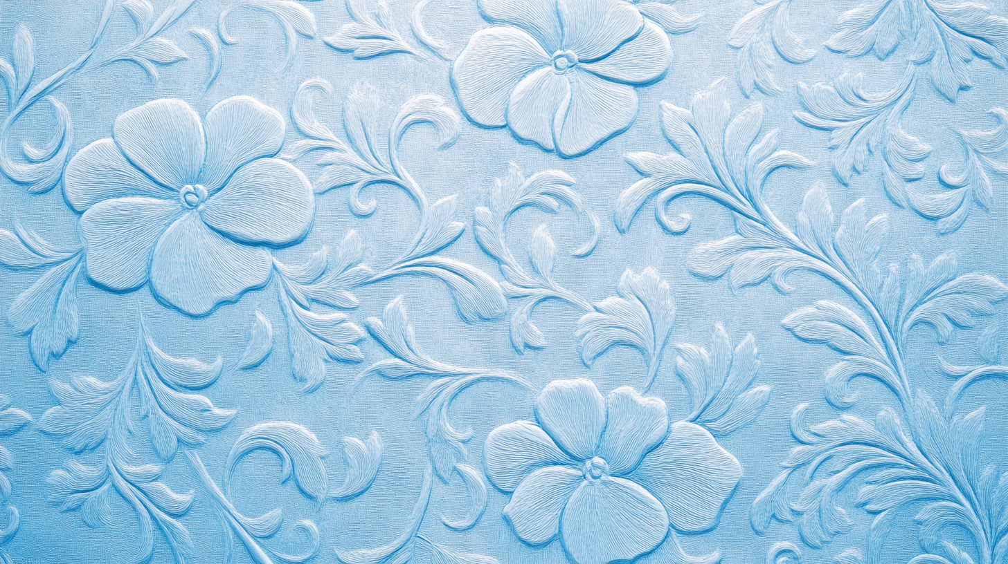 Papier Peint Vintage Fleur Bleu