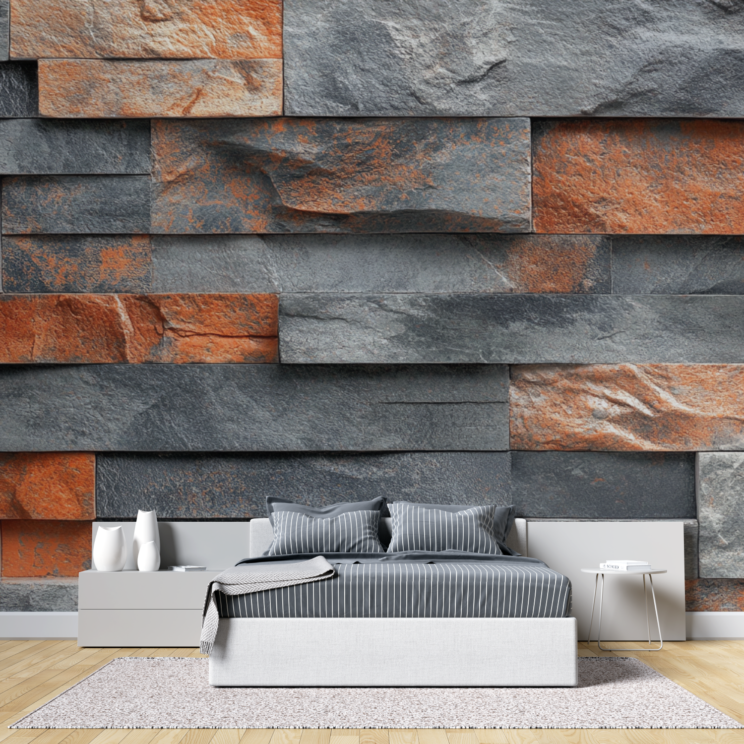 Papiers peints trompe l oeil tete de lit