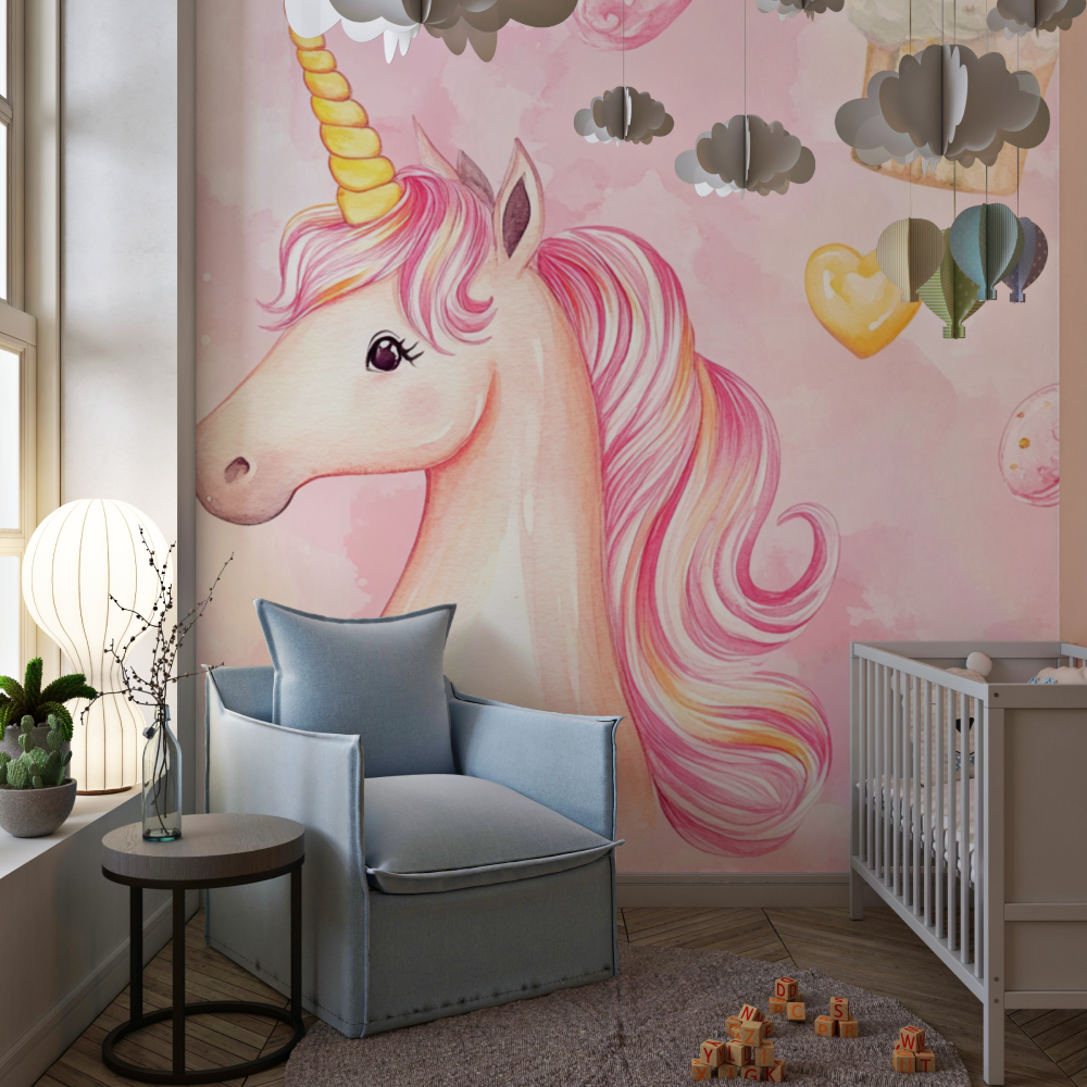 Papier peint deco licorne chamb...sucreries chambre de fille