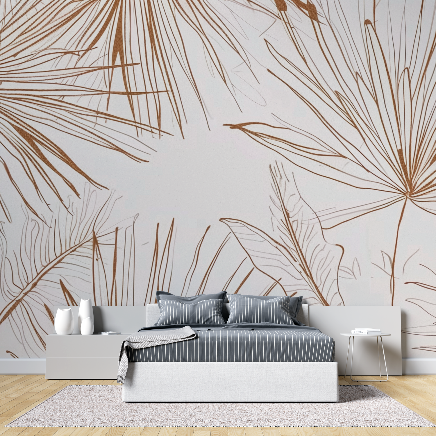 Papier peint panoramique fleurs en ligne tete de lit