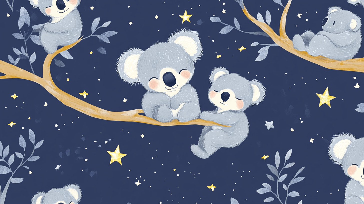 Papier Peint Koala Parmi Les Étoiles