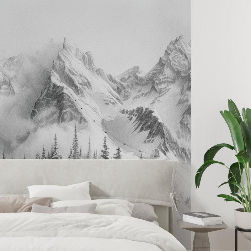 Papier peint montagne sommet de chamonix tapisserie tendance