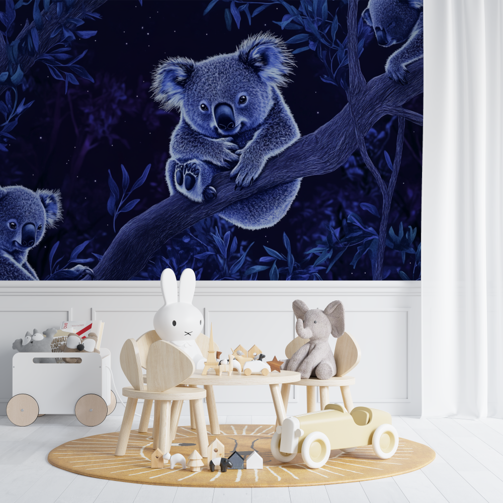 Papier peint koala et magie de la nuit chambre de bebe