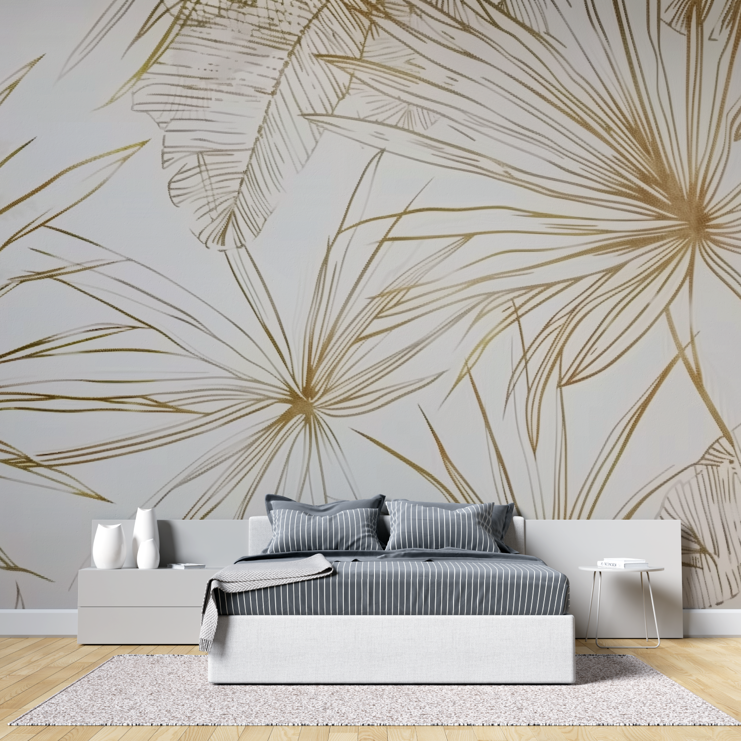 Papier peint panoramique illustration tete de lit