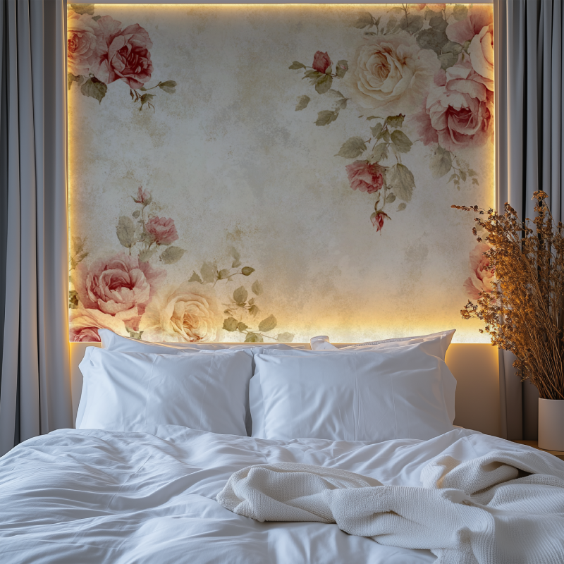Papier peint vintage fleur chambre premium