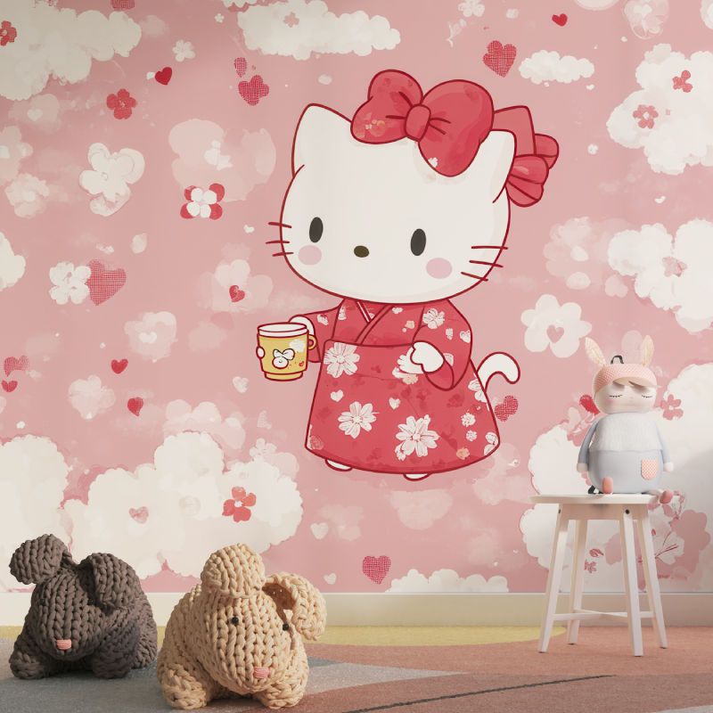 Papier peint hello kitty tapisserie tapisserie pour fille