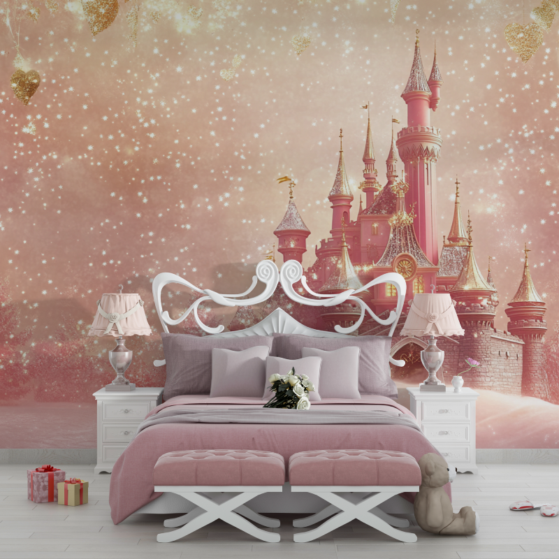 Papier peint grand chateau chambre filles