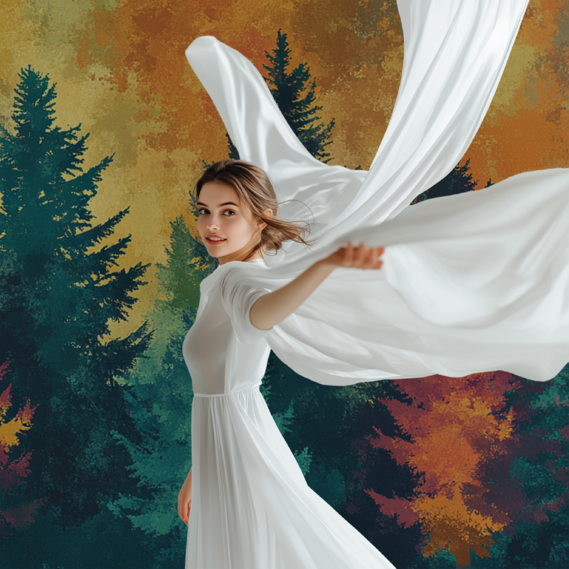 Papier peint arbre colore modele