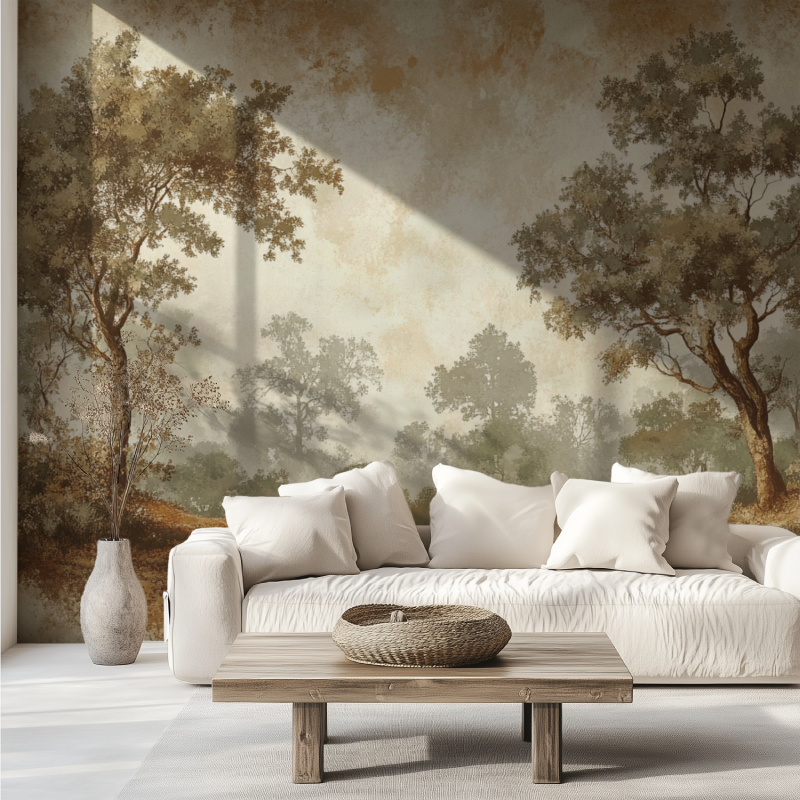Papier peint vintage nature canape tendance