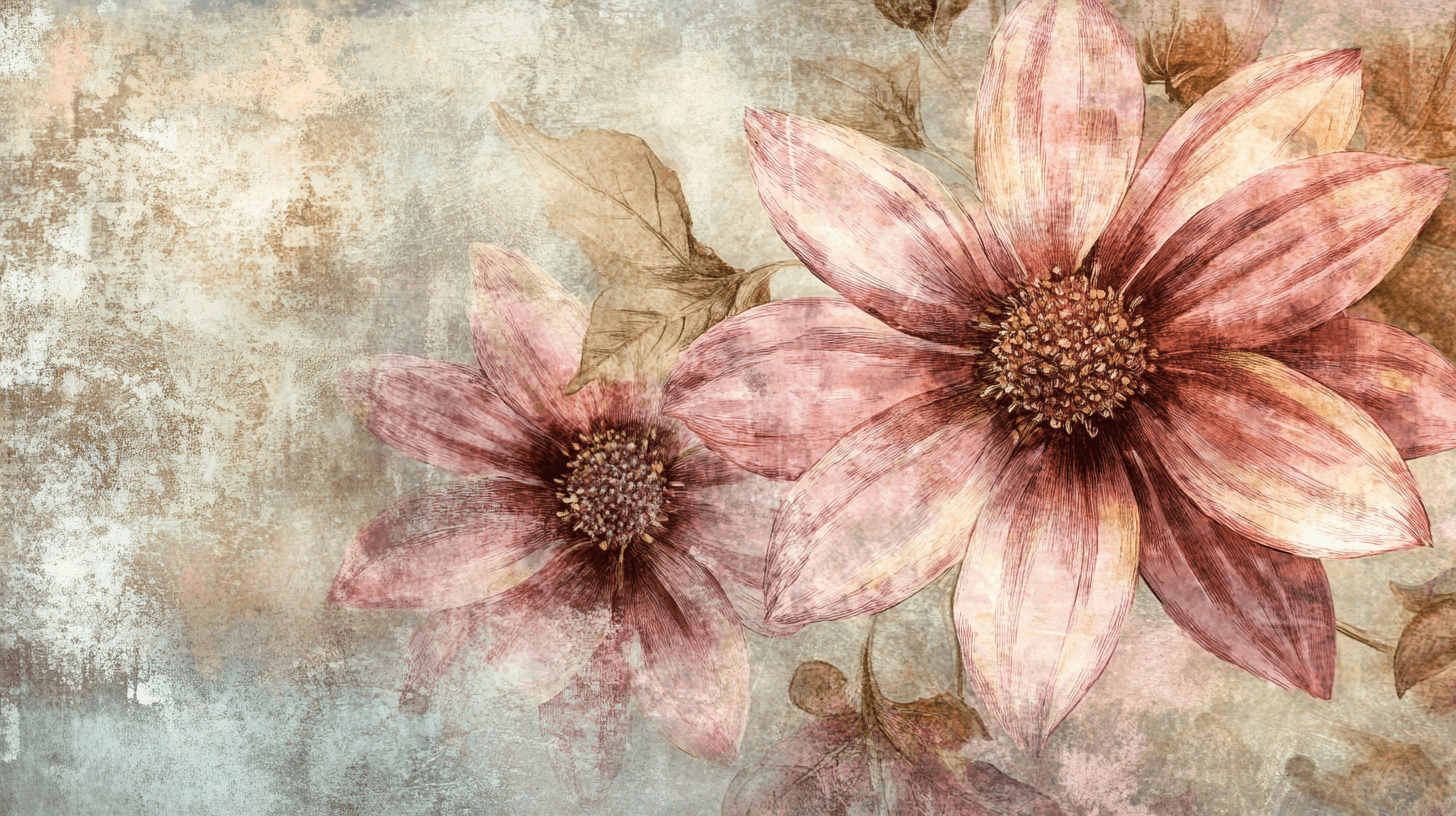 Papier Peint Vintage Fleuri