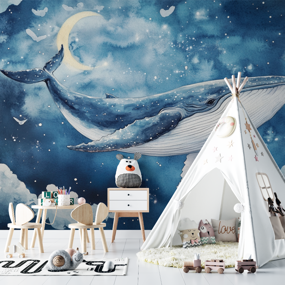 Decoration murale baleine chambre bebe