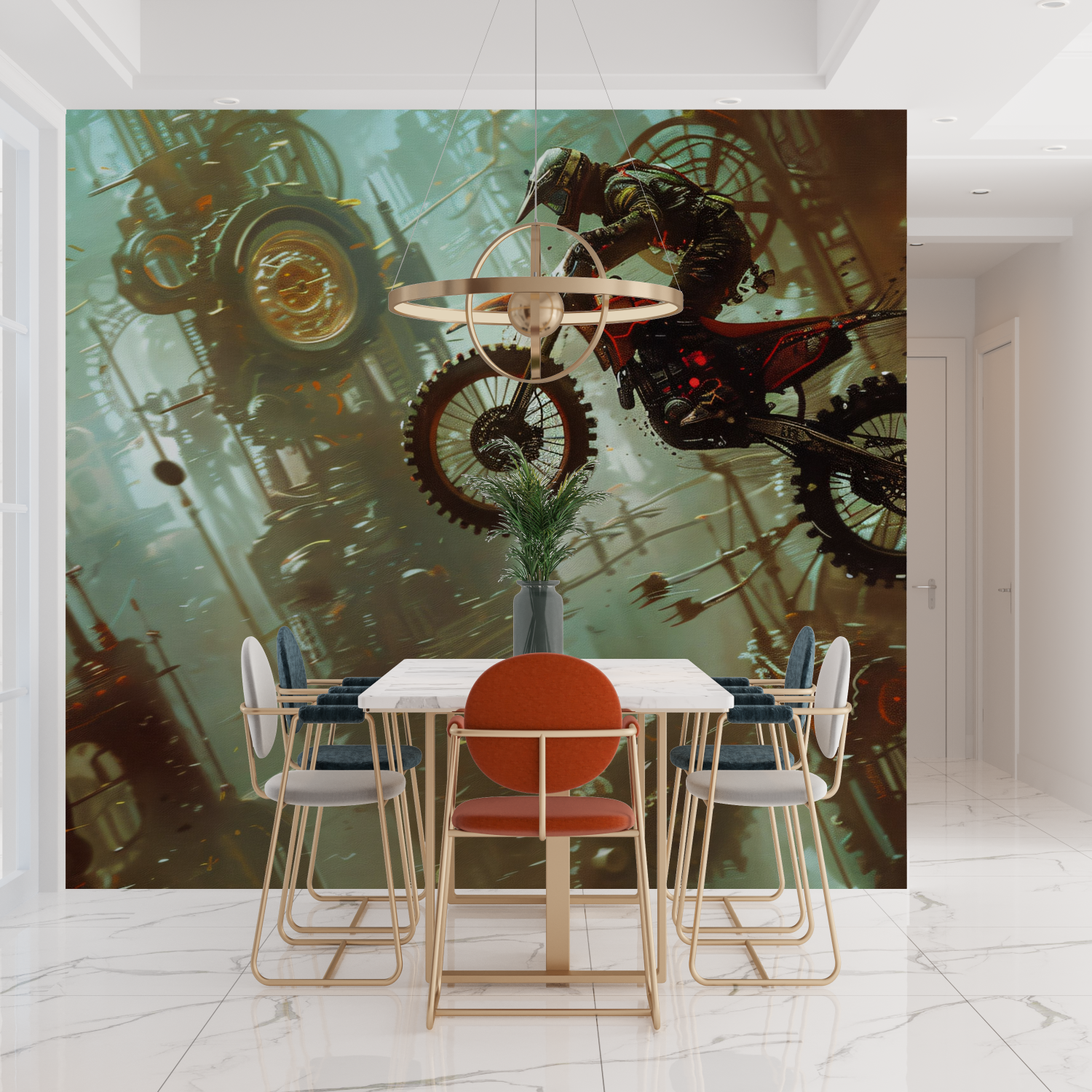 Papier peint panoramique moto enfant tendances