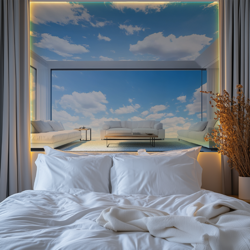 Papier peint plafond trompe l oeil chambre tendanc