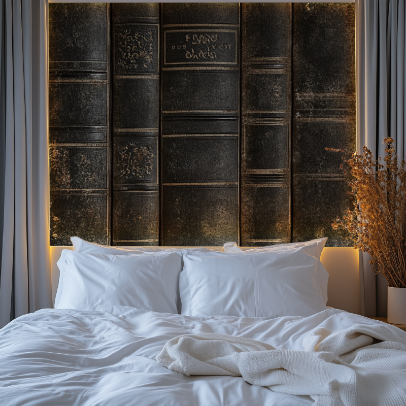 Papier peint vintage trompe loeil chambre premium