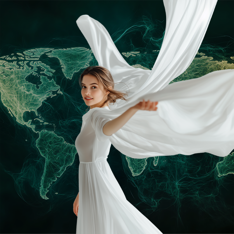 Papier peint carte du monde verte modele