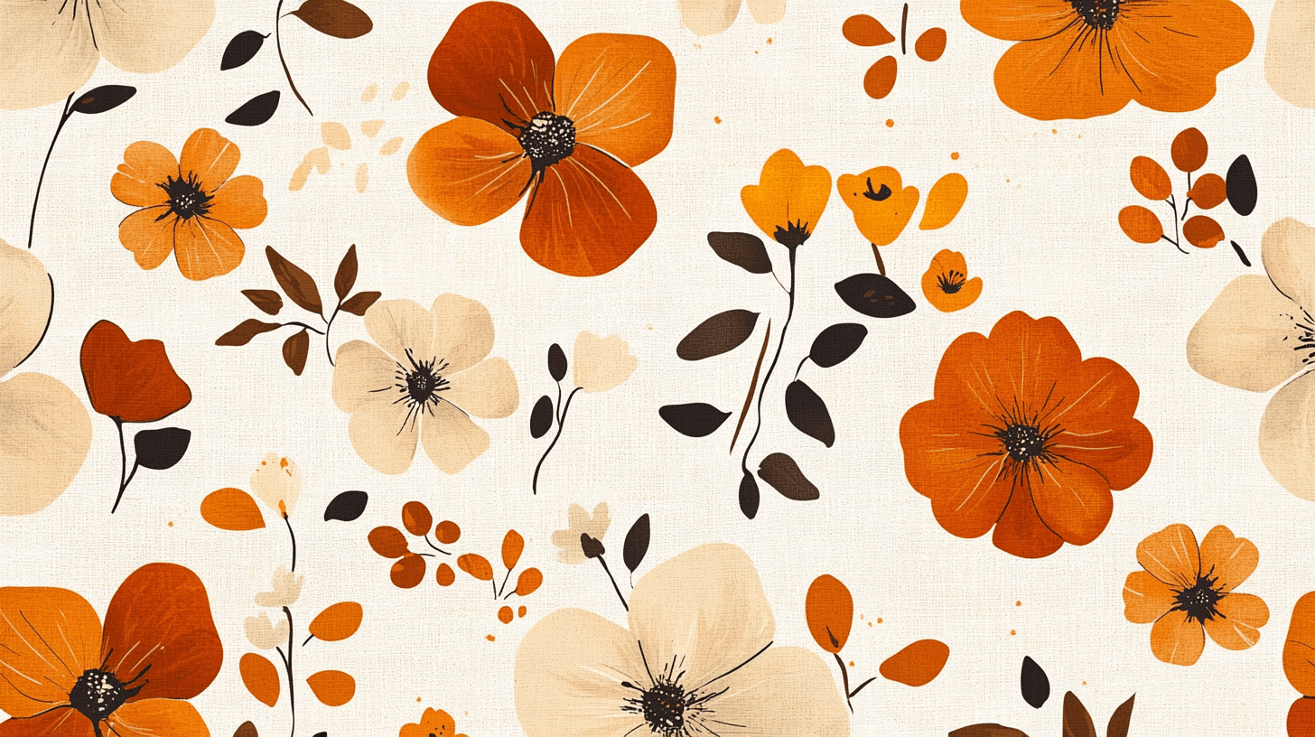 Papier Peint Vintage Orange