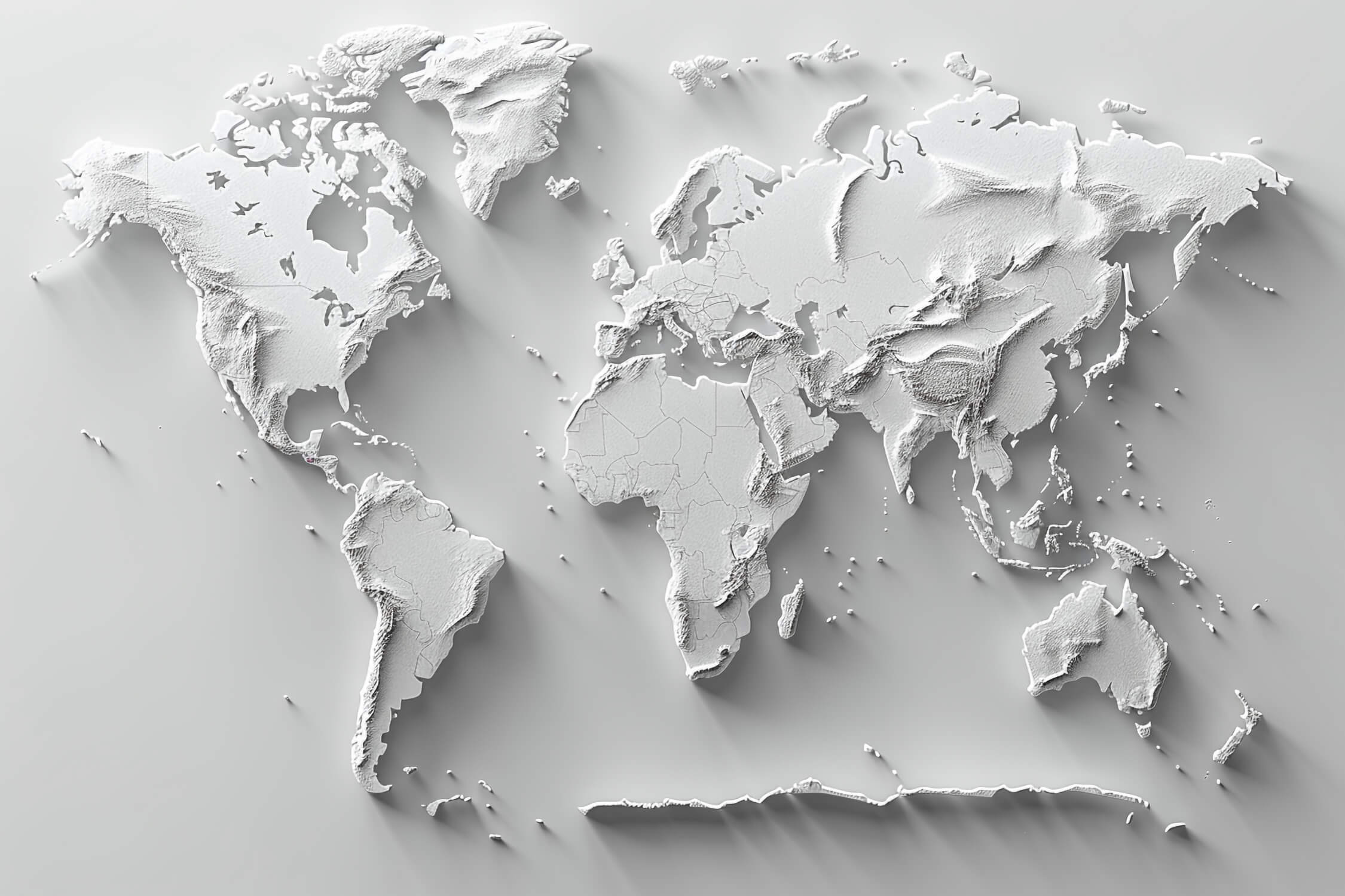 Papier Peint Carte Du Monde Blanche Design