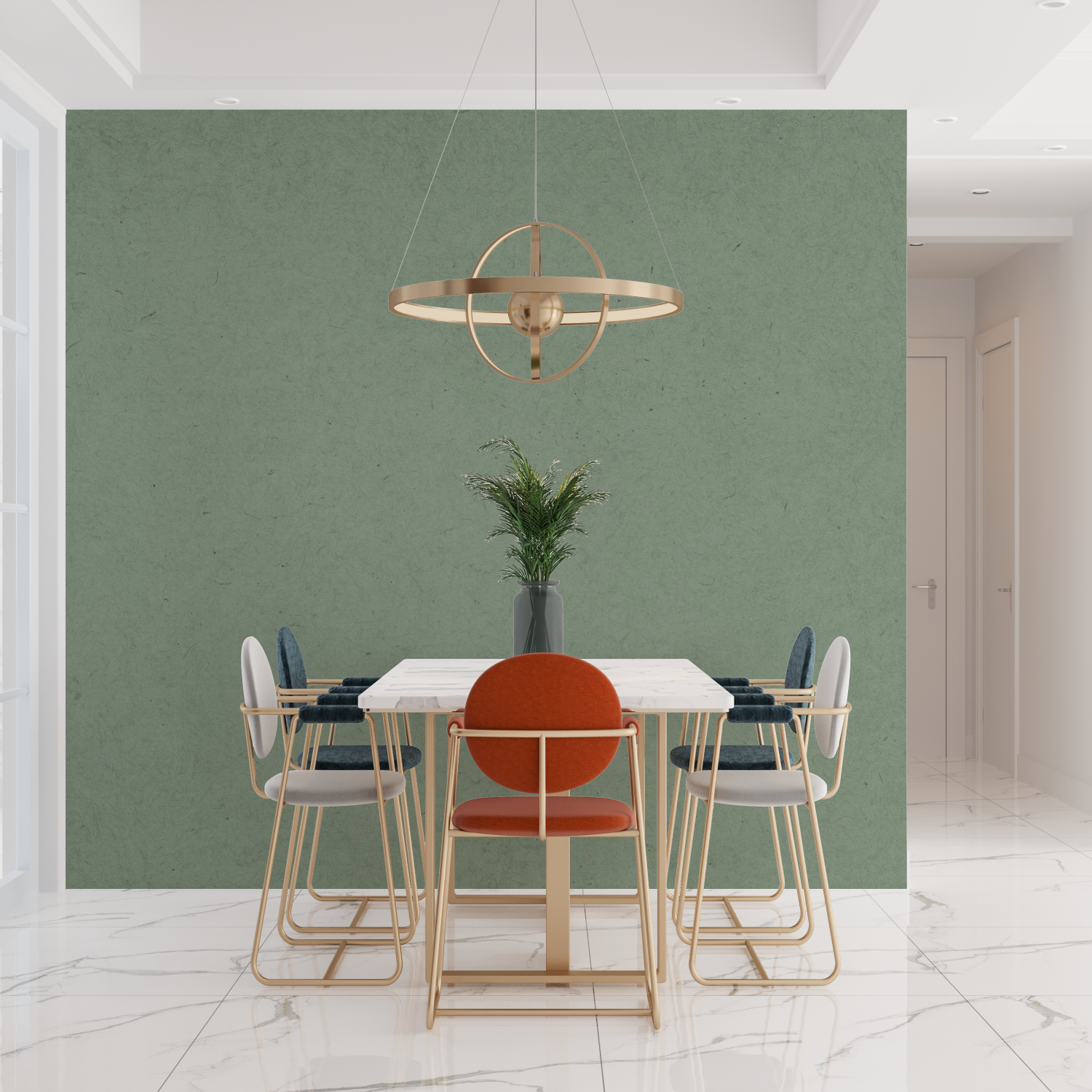 Papier Peint Uni Vert Sauge - design