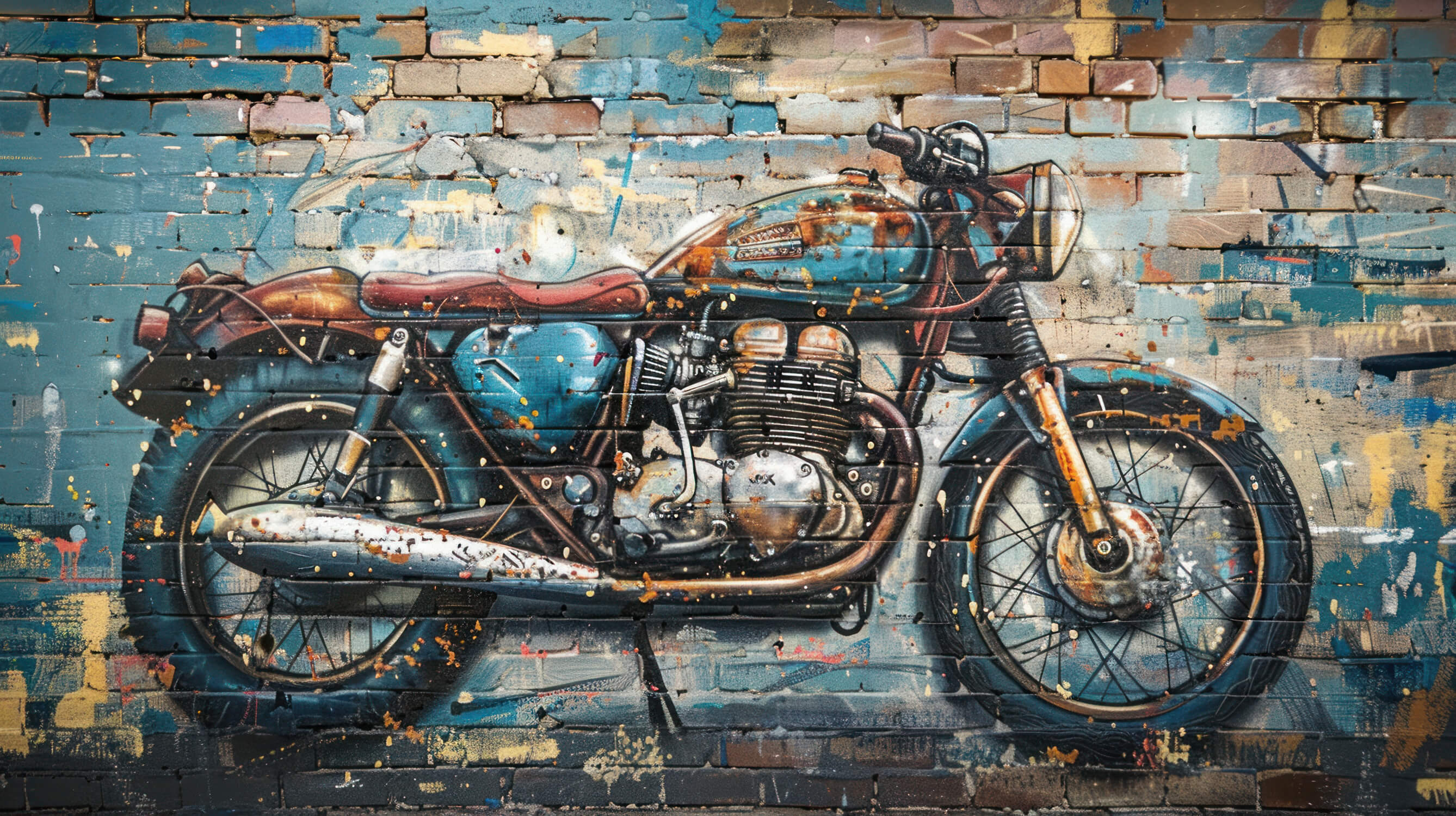 Papier Peint Graffiti Moto Vintage
