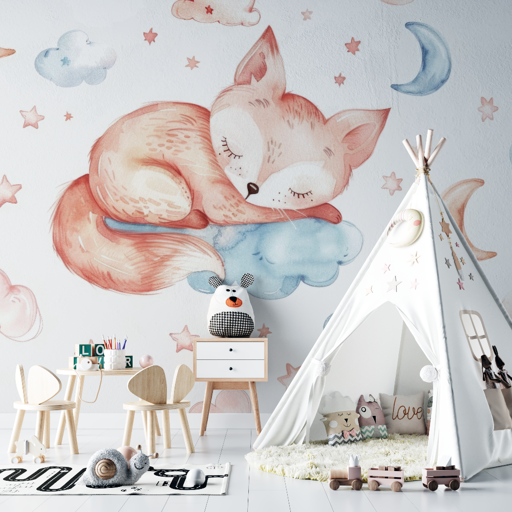 Papier peint renard pour chambre nouveau ne chambre bebe