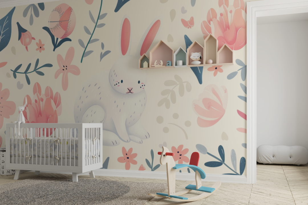 Papier peint Bébé petit Lapin - chabre bébé