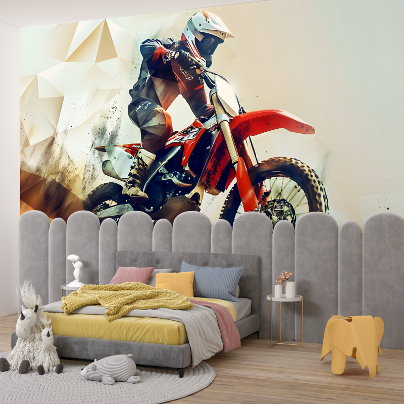 Papier peint garcons moto chambre garcon345