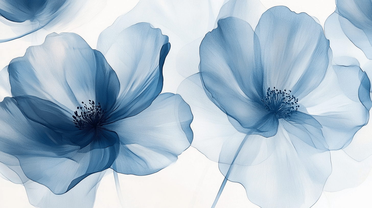 Papier Peint Fleur Bleu