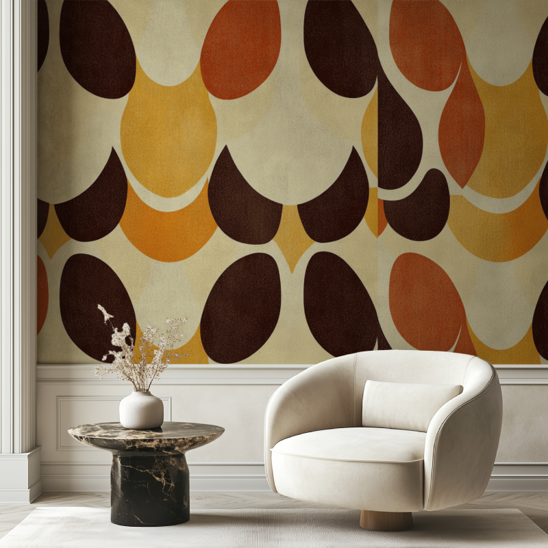 Papier peint vintage graphique chaise tendance