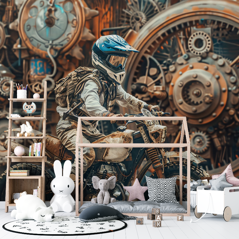 Papier peint panoramique industriel motocross 12