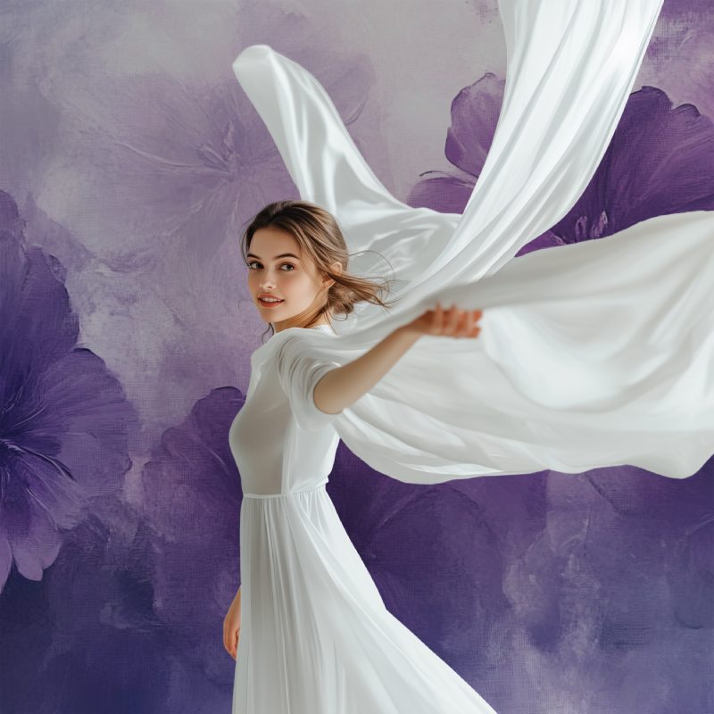 Papier peint fleur mauve modele