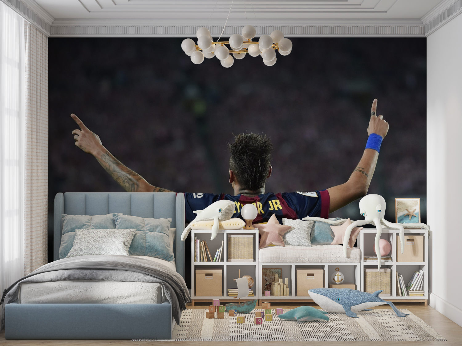 Papier peint foot neymar panoramique garcon